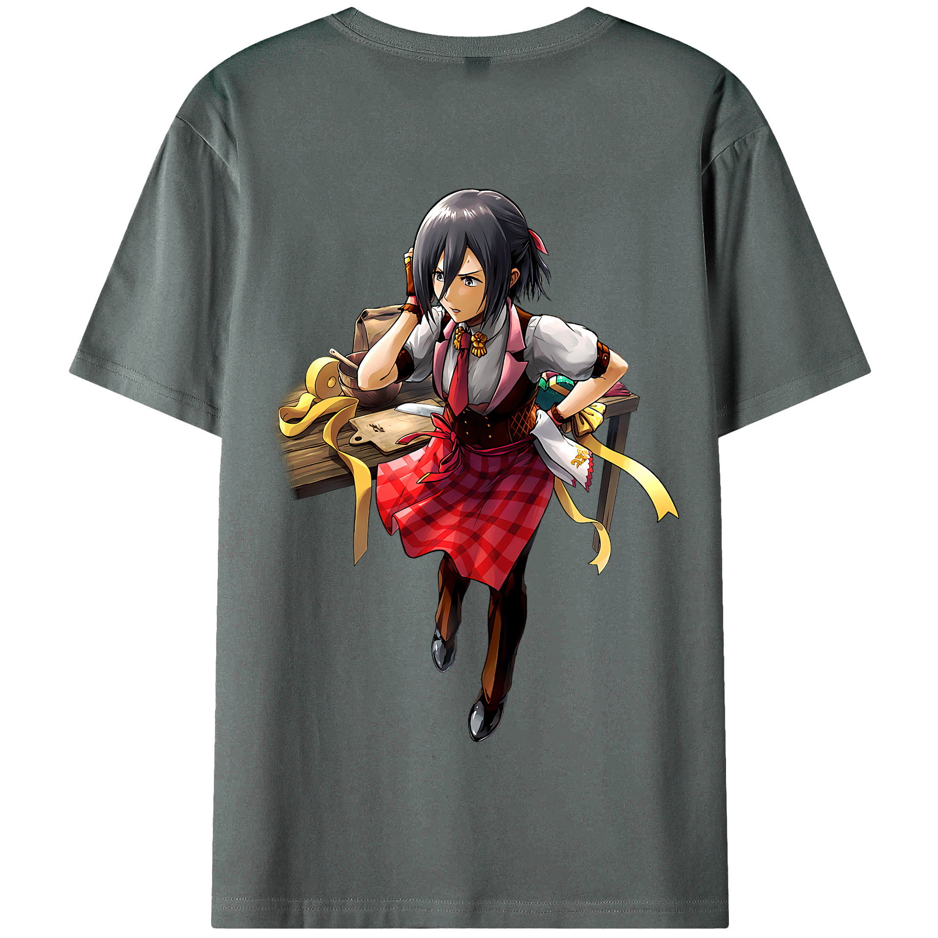 （画像用） 進撃の巨人 ミカサ·アッカーマン Attack on Titan Mikasa Ackerman 綿100％半袖Tシャツ（背面プリント）